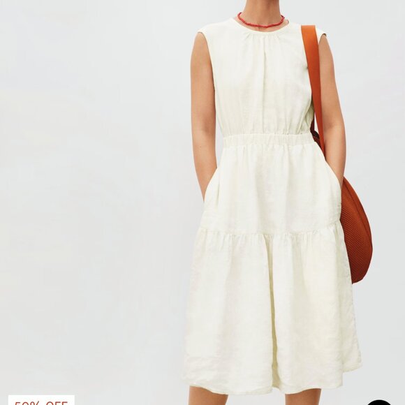 Everlane The Linen Open-Back Dress - Picture 2 of 10